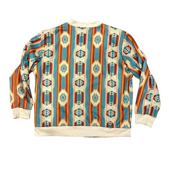 Crazy Train Jacket Womens XL Full Zip Western Southwest Stretch Aztec Heavy - Picture 2 of 4